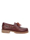 Sebago Ranger Waxy Leather Moccasins In Brown