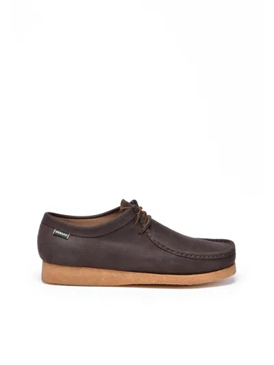 Sebago Moccasin-style Leather Boot With Rubber Sole In Burgundy