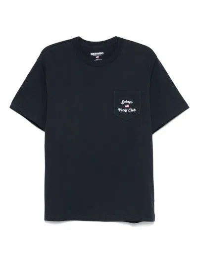 SEBAGO NAVY BLUE CREWNECK LOGO T-SHIRT