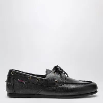 Sebago Owen Black Tumbled Leather Boat Shoes In Multi