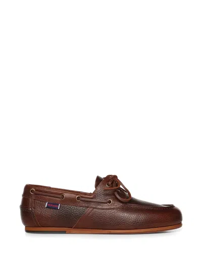 Sebago Owen Flat Boat Shoes In Brown