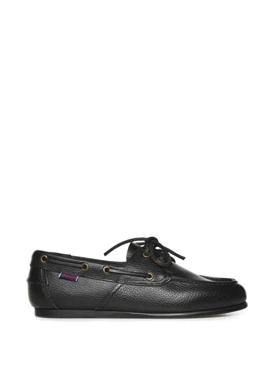 Sebago Owen Tumbled Leather Loafers In Black