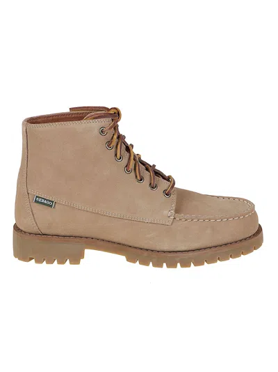 Sebago Parker Moc Toe Calf Leather Ankle Boots In Neutral