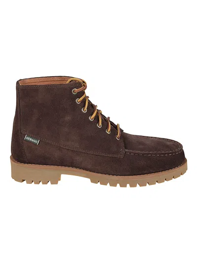 Sebago Parker Rugged Calfskin Lace-up Ankle Boots In Brown