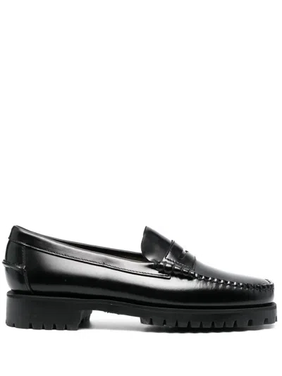 Sebago Penny Loafer Beefroll Slip-on Moccasins In Nero