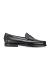Sebago Black Calf Leather Loafers In Black