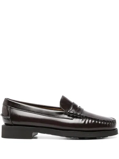 Sebago Penny-slot Leather Loafers In Red