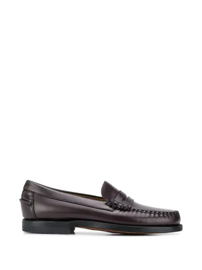 Sebago Penny-slot Leather Loafers In Red