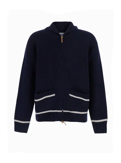 Sebago Portclide Men's Cotton-acrylic V-neck Tech Fabric Sweater With Regular Fit In Blue