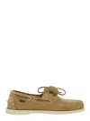 Sebago 'portland Artisan' Beige Loafers With Decorative Laces On The Sides And Contrasting Stitching