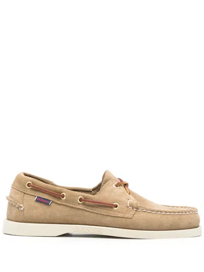 Sebago Docksides Portland Nubuk Boat Shoes In Neutrals