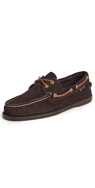 Sebago Elegant Leather Boat Shoe With Jute Laces In Multi