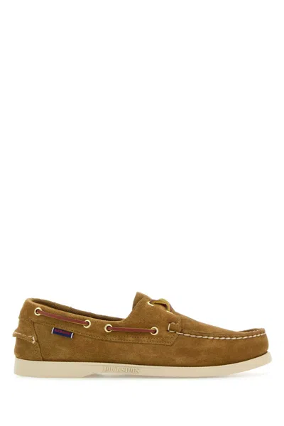 Sebago Square-cut Non-slip Boat Shoe For Men In Brown
