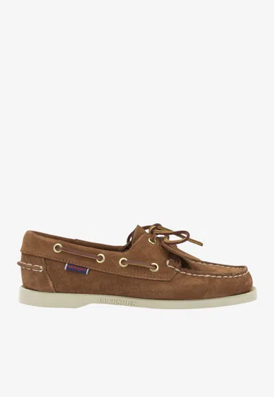 Sebago Portland Artisan Ox Suede Loafers In Brown