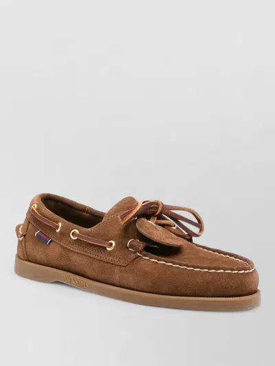 Sebago Portland Artisan Suede Boat Shoes Rubber Sole In Brown