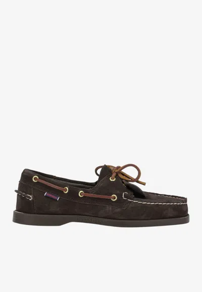 Sebago Portland Artisan Suede Loafers In Dark Brown