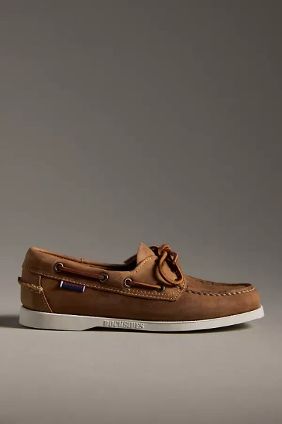 Sebago Portland Leather Boat Shoes In Brown Tan