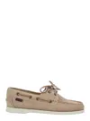 Sebago 'portland Dockside' Beige Loafers With Decorative Laces On The Sides And Contrasting Stitching