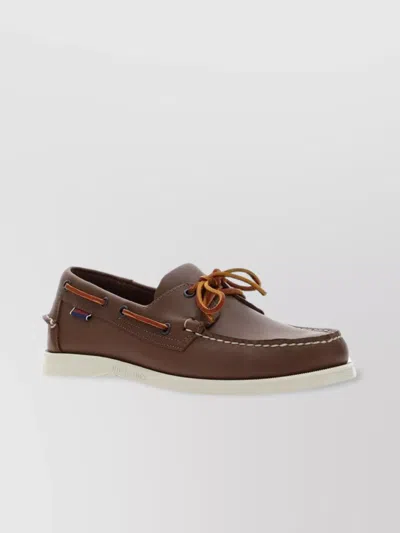 Sebago Brown Leather Docksides Portland Loafers