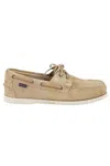 Sebago Portland Loafers In Suede Texture In Beige Camel