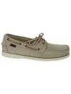 Sebago Hand-stitched Beige Suede Moccasins With Non-slip Sole In Beige Camel