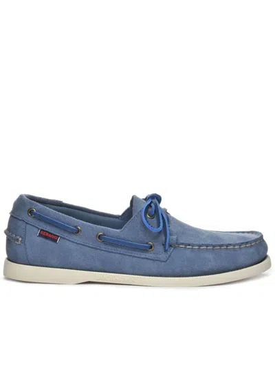 Sebago Calf Suede Classic Boat Shoes In Blue