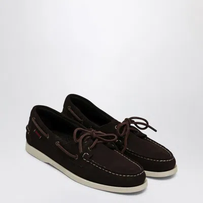 Sebago Portland Flesh Out Loafer Brown In Suede In Black