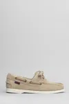 Sebago 'portland Dockside' Beige Loafers With Decorative Laces On The Sides And Contrasting Stitching