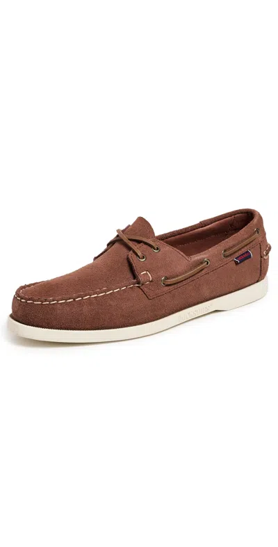 Sebago Portland Flesh Out Suede Boat Shoes Dark Brown