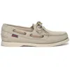 Sebago Beige Suede Loafer With Leather Laces In Gray