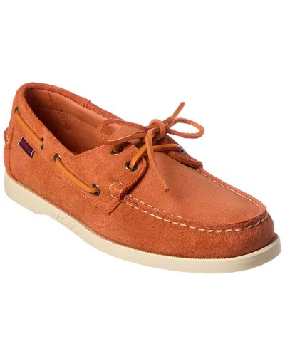 Sebago Portland Leather Boat Shoe In Orange