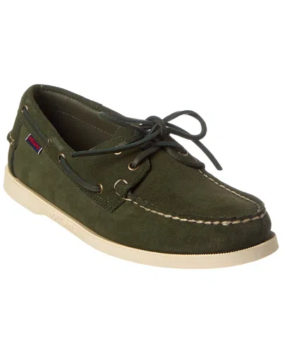 Sebago Portland Leather Boat Shoe In Green