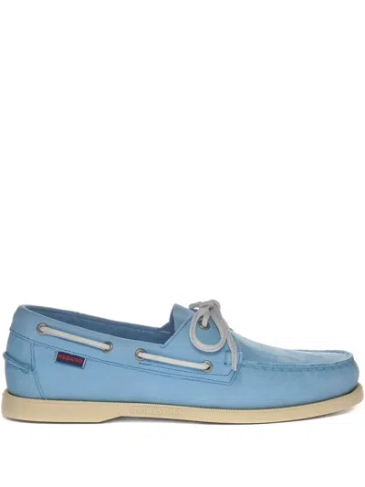 Sebago Portland Leather Boat Shoes In Blue
