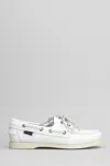 Sebago Slip-on Shoes With Rubber Sole And Metal Eyelets In White