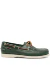 Sebago Portland - Moccasin With Grained Leather In Green