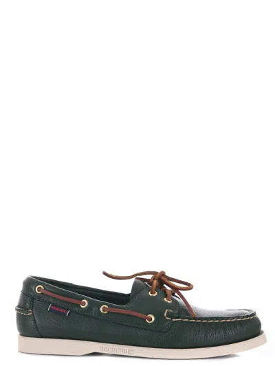 Sebago Portland Leather Boat Shoe In Green