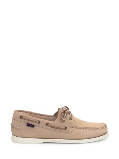 Sebago Portland Flesh Out Suede Boat Shoes Beige Camel - Beige Taffy