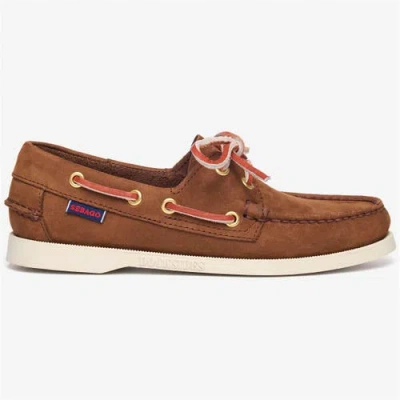 Sebago Portland Nubuck Womans Boat Shoes In Brown