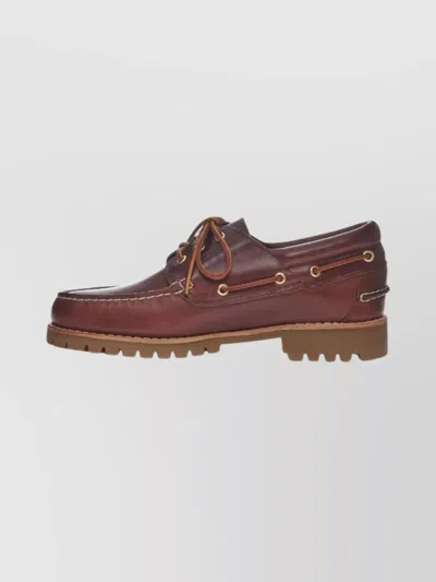 Sebago Premium Lace-up Shoes Eyelet Design In Brown
