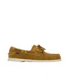 Sebago Italian Suede Moccasins With Hand-stitched Details In Brown