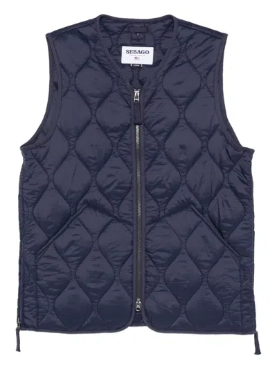 Sebago Quilted Zip-fastening Gilet In Blue