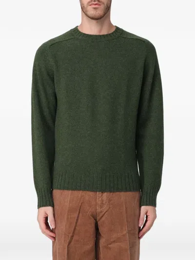 Sebago Raglan-sleeve Ribbed-trim Sweater In Green