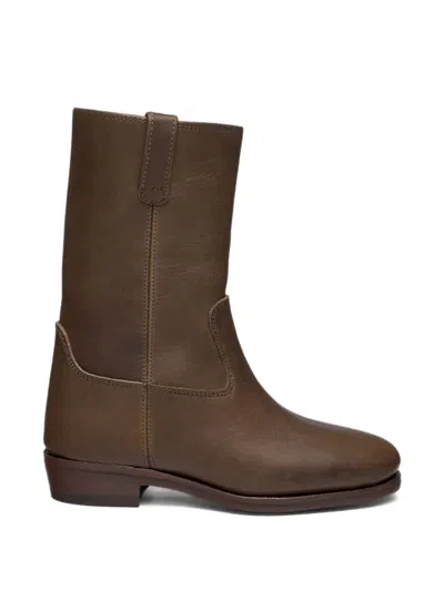 Sebago Ranch Leather Boots In Brown