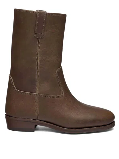 Sebago Ranch Woman Smooth Leather Boots In Brown