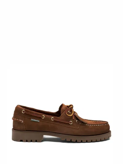 Sebago Ranger Artisan Ox Suede Loafers With Commando Sole In Brown