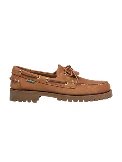 Sebago Ranger Artisan Texas Hammered Leather Loafers In Brown