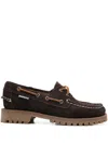 Sebago Suede Loafers With Rubber Sole And Stitching In Brown