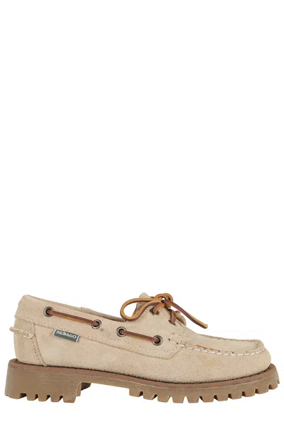 Sebago Ranger Suede Moccasin With Rugged Sole In Neutral