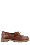 Sebago Ranger Waxy Leather Moccasins In Brown