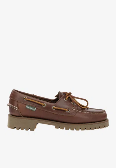 Sebago Ranger Waxy Lace-up Loafers In Brown